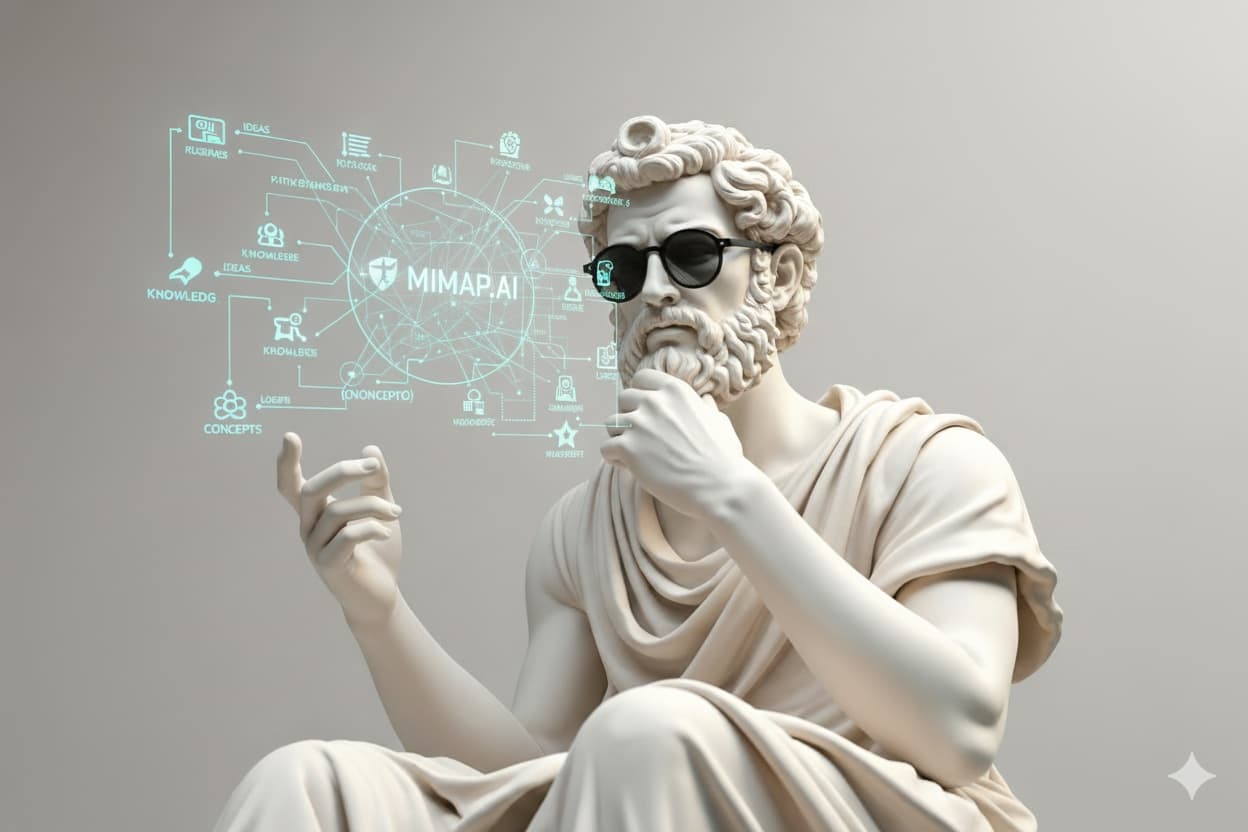 Visual representation of transforming thoughts into organized mind maps